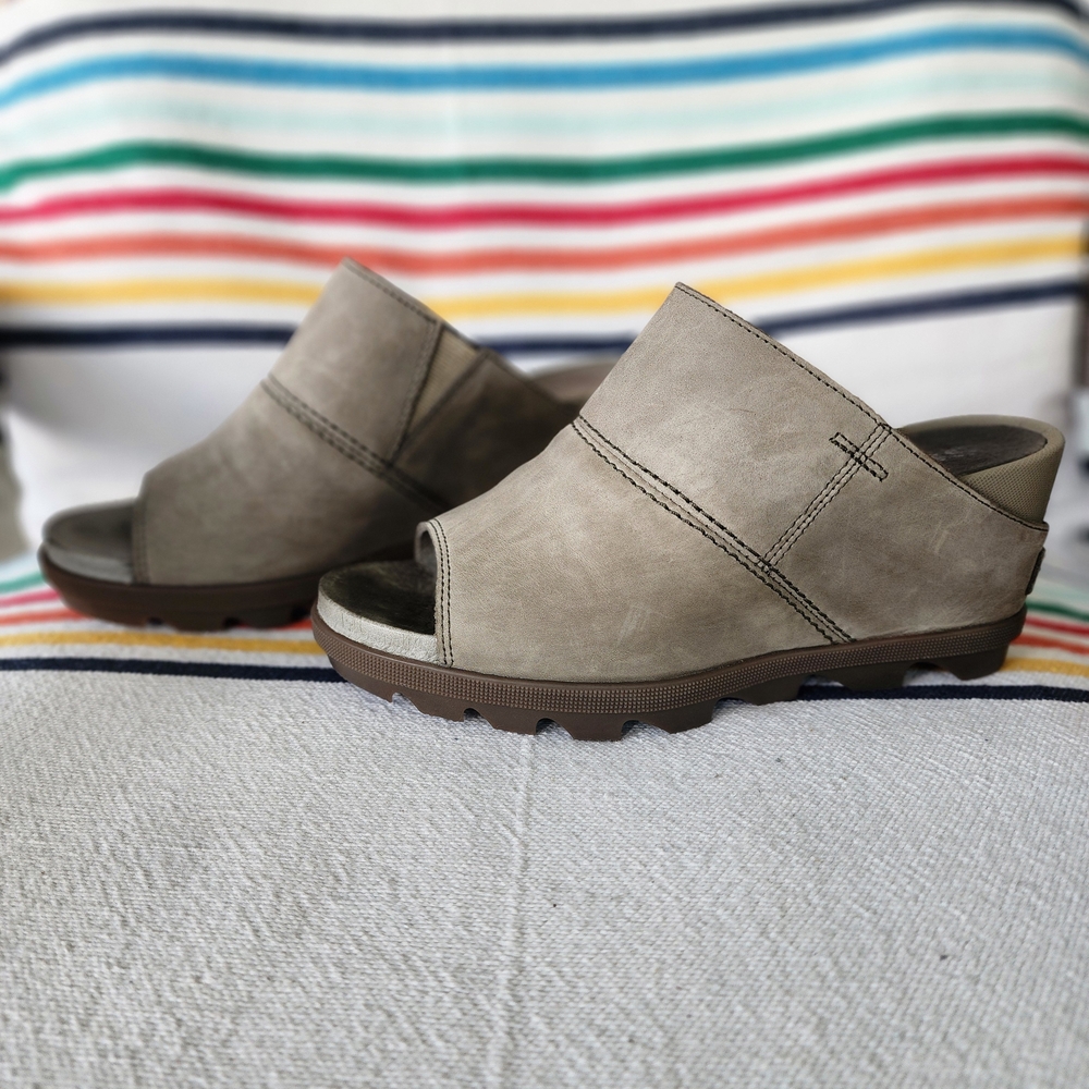Sorel Gray and Brown Mules Comfortable Slip-On Design